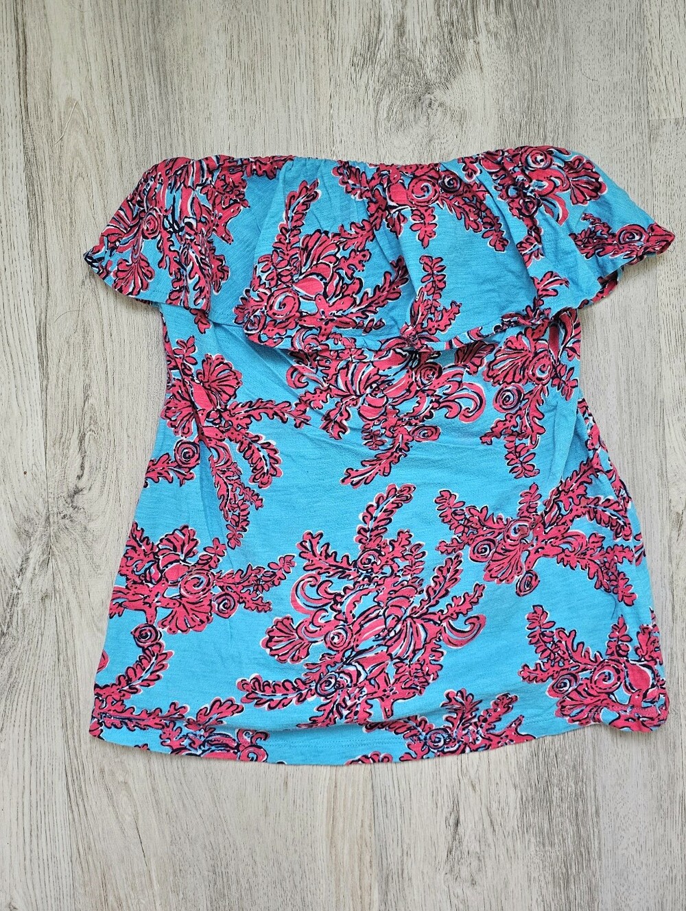 Lilly Pulitzer Cotton Ruffle Strapless Top